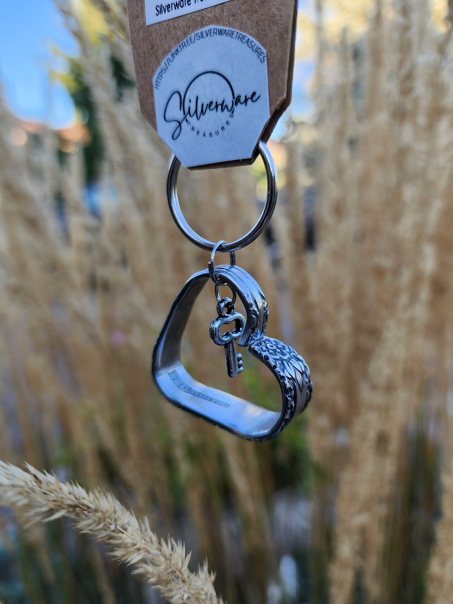 Misty Morn MCM Stainless heart keychain with key charm