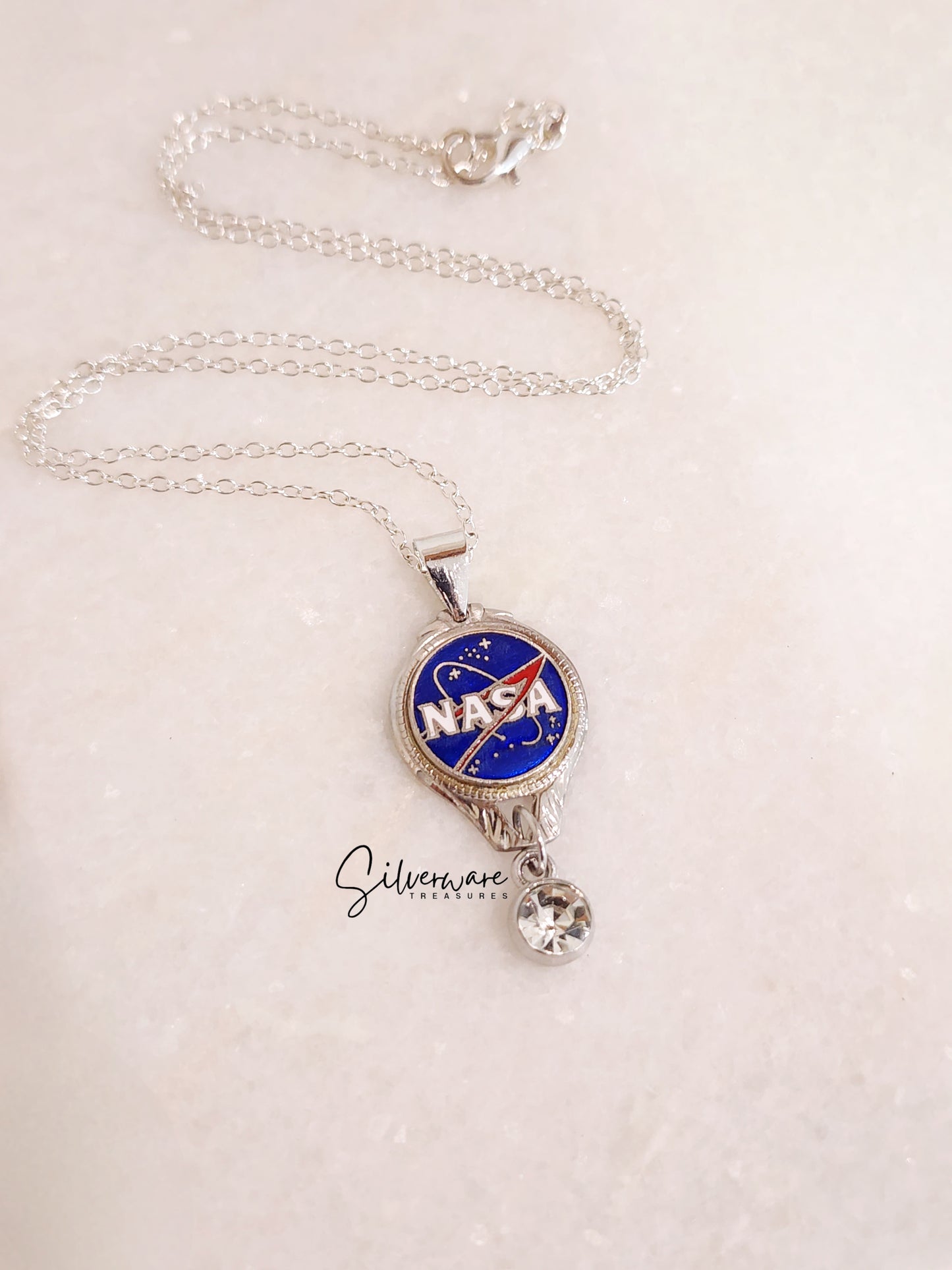 Rare Vintage NASA Pendant Necklace with Charm