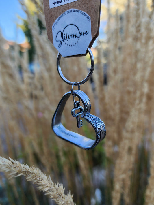 Misty Morn MCM Stainless heart keychain with key charm