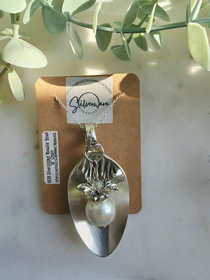 Rosalie 1938 Silverplated Spoon Bowl with Floral charm