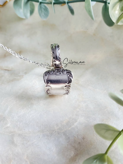 Louis XV 1870 Silverplated Heart pendant necklace