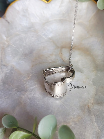 Louis XV 1870 Silverplated Heart pendant necklace