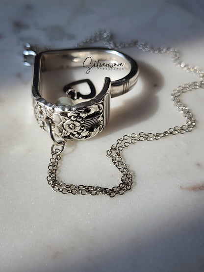 Coronation 1936 Silverplate Heart with bead charm