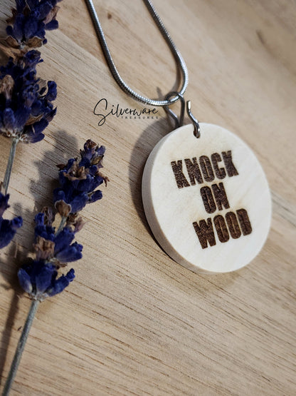 Knock on Wood Wooden Pendant Necklace