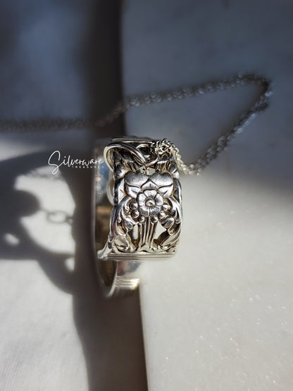 Coronation 1936 Silverplate Heart with bead charm