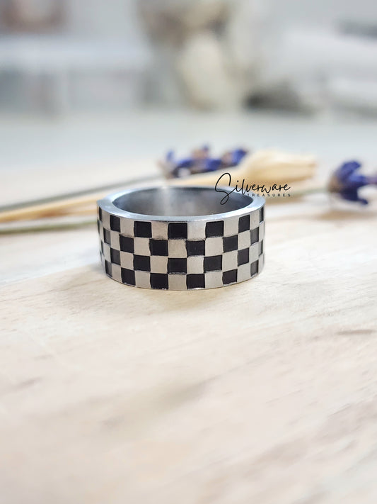 1960's Stainless Checkered Ring