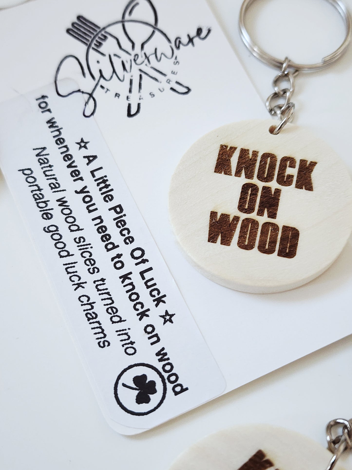 Knock on Wood Wooden Keychain