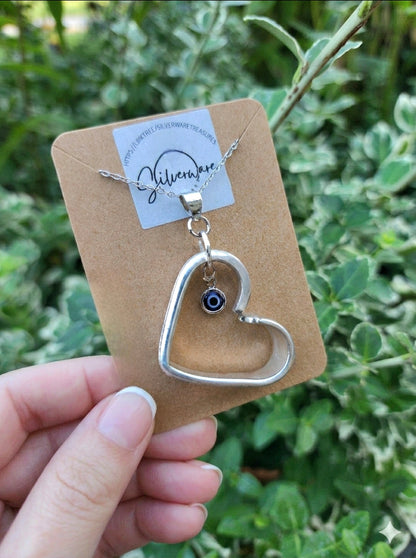 Royal York 1937 Silverplated heart with Evil Eye charm