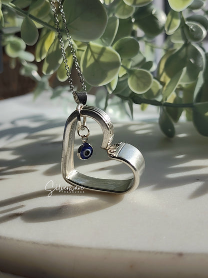 Royal York 1937 Silverplated heart with Evil Eye charm