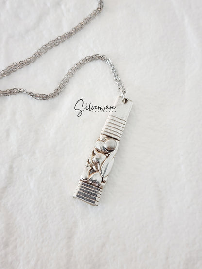 1948 'Morning Star' Silverplated Pendant Necklace Featuring Crystal Rivet