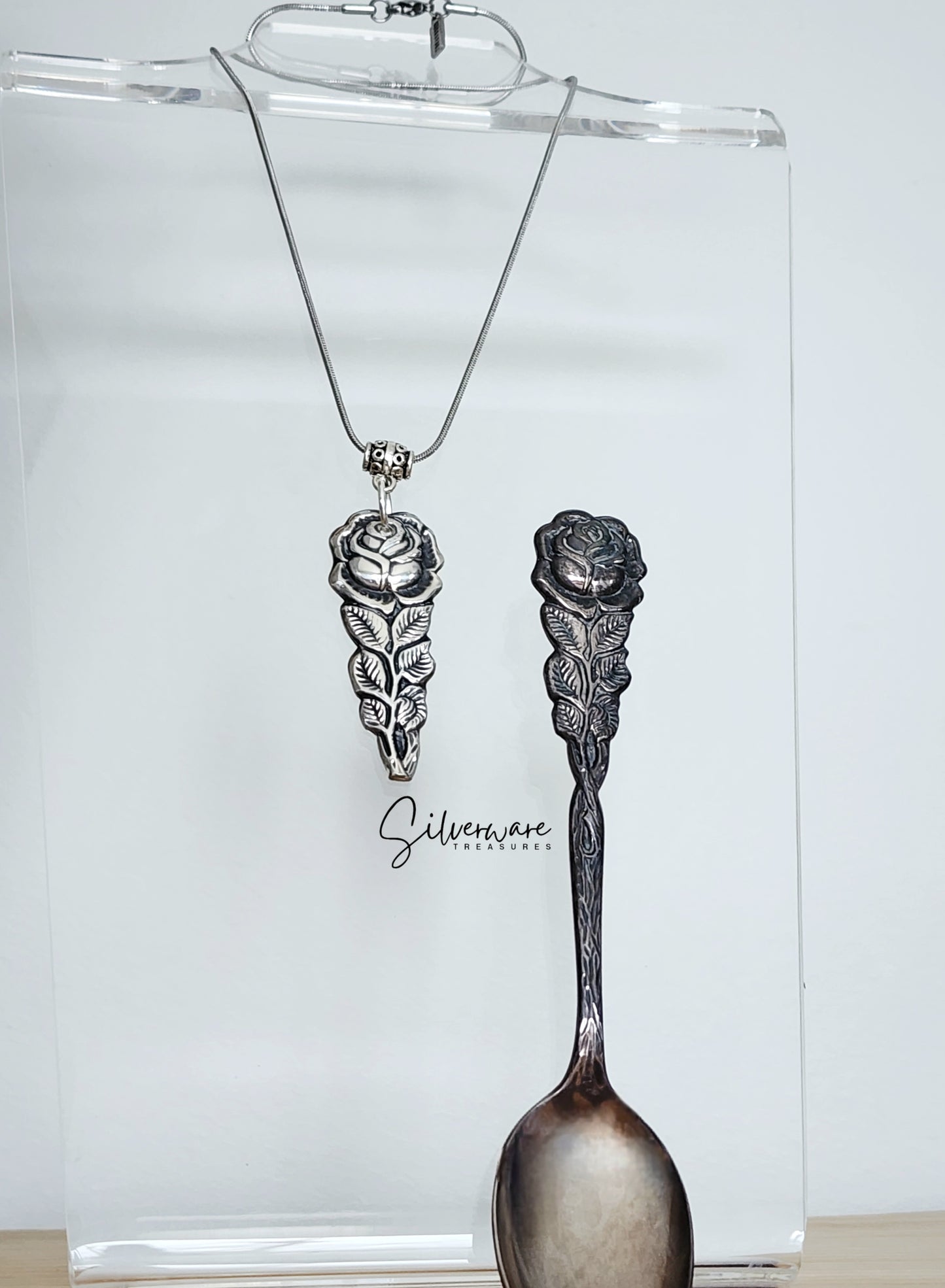 1919 Rosenmeister Rare Antique Rose Pendant Necklace