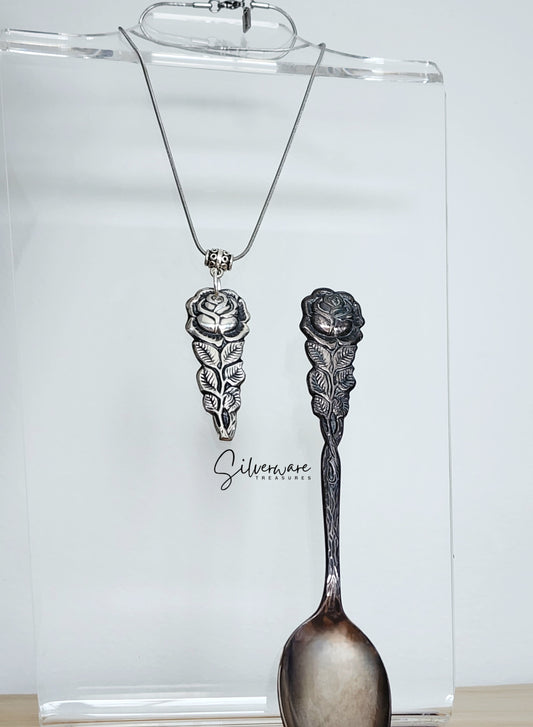 1919 Rosenmeister Rare Antique Rose Pendant Necklace