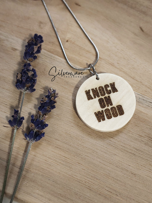 Knock on Wood Wooden Pendant Necklace